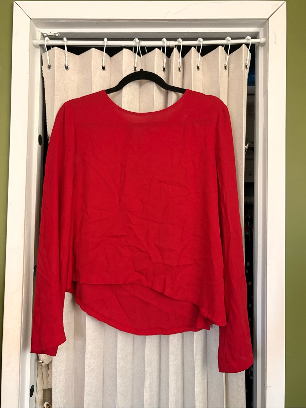 Tracy m red long sleeve blouse